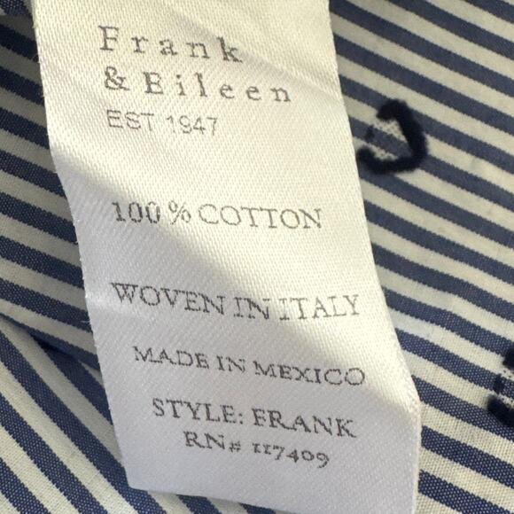 Frank & Eileen Frank Button Down Blue Stripes Navy Hearts - Picture 8 of 11